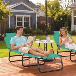 Sdraio da Giardino Pieghevole con Schienale Reclinabile su 4 Posizioni, 188x56x28cm, Verde - immagine 2