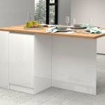 Isola SOLE con 2 ante e vani a giorno Bianco laccato lucido / Bianco opaco / Rovere Wotan