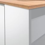 Isola SOLE con 2 ante e vani a giorno Bianco laccato lucido / Bianco opaco / Rovere Wotan - immagine 3