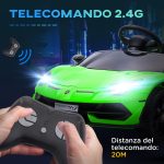 Macchina Elettrica per Bambini a 12V Licenza Lamborghini con Clacson e Telecomando, 107.5x63x42 cm, Verde - immagine 6