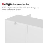 Credenza Moderna a 12 Ripiani Interni in Truciolato per Cucina, Soggiorno e Ingresso, 120x35x85 cm, Bianco - immagine 6