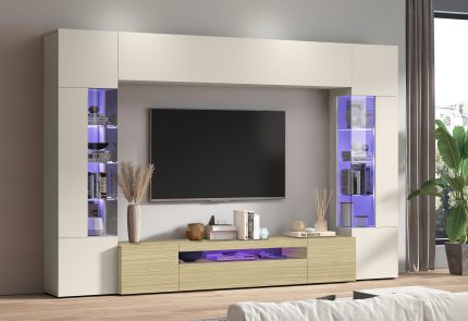 Soggiorno EGYPT con 2 vetrine Cachemire / Rovere Chopin