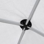 Gazebo Pieghevole 2.5 x 2.5 m Impermeabile con Corde e Picchetti, in Acciaio e Tessuto Oxford, Bianco - immagine 8