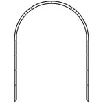 Archetto da Giardino per Piante Rampicanti e Decorazioni, Metallo Nero, 157x40x223cm - immagine 7