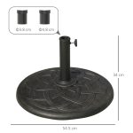 Base per Ombrellone in Resina 19kg con Decorazioni e Accoppiatore, Antiruggine, Φ54.5cm, Bronzo - immagine 3
