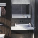 Armadietto con Specchio a Muro, Luci a LED, Ripiano Aperto e Ripiano Interno, 80x15x60cm - immagine 2