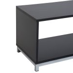 Mobile TV Moderno con Ripiano in Legno, Mobiletto Tavolino Basso da Salotto 114x40x40.5cm, Nero - immagine 8