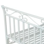 Panchina da Esterno a 2 Posti , Panchina Biposto da Giardino Stile Romantico Ferro 111 x 50 x 98cm Bianco - immagine 7
