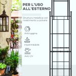 Archetto da Giardino per Piante Rampicanti e Decorazioni, Metallo Nero, 157x40x223cm - immagine 6