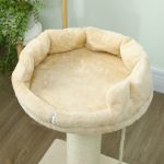Albero Tiragraffi per Gatti con Lettino e Pallina in Peluche e Palo in Sisal 55x55x83cm Beige - immagine 9