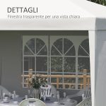 Tendone da Giardino Pieghevole per Feste ed Eventi con Pannelli Rimovibili, 5.83x2.95 m, Bianco - immagine 7