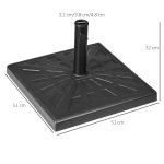 Base per Ombrellone di 19kg e 51x51x32 cm in Resina e Acciaio per Pali Ø32mm, Ø38mm e Ø48mm, Nero - immagine 3
