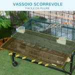 Gabbia per Uccelli in Acciaio con Posatoi, Giochi, Contenitori per Cibo e Vassoio, 79x49x133 cm, Nero - immagine 6