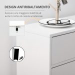 Mobile Scarpiera Moderno per 12 Paia di Scarpe con 2 Ante a Ribalta e Cassetto, 76x26x110 cm, Bianco - immagine 6