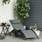 Sdraio da Giardino Reclinabile su 5 Livelli con Cuscino Rimovibile, Alluminio e Texteline, 171x64x82cm Grigio - immagine 2