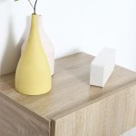 Set 2 Comodini Sospesi in Legno, Design Moderno, 40x30x15cm - Color Legno - immagine 7