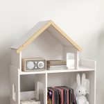 Libreria per Bambini 3-6 Anni a 3 Livelli per Libri e Giochi, in MDF e Legno di Pino, 65x25x108.5 cm, Bianco - immagine 7
