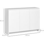 Credenza Moderna a 12 Ripiani Interni in Truciolato per Cucina, Soggiorno e Ingresso, 120x35x85 cm, Bianco - immagine 3
