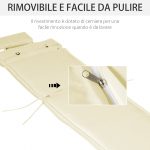 Cuscino Per Sdraio Lettino Prendisole Da Giardino 198x53x5cm Bianco Crema - immagine 6