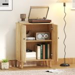 Mobile Multiuso Stile Vintage in Legno con Due Ripiani interni, 60x30x76cm - immagine 8