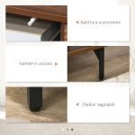 Mobile Porta TV fino 65" con 2 Armadietti e 2 Vani Aperti in Legno, 150x40x56cm, Marrone - immagine 7