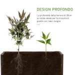 Fioriera Vaso per Piante Box Rettangolare in Legno di Abete 70 x 35 x 30cm - immagine 4