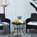 Tavolino da Giardino Quadrato in Acciaio con Piano Traforato, 45x45x50 cm, Nero - immagine 2