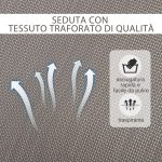 Sedia A Dondolo Design Moderno Per Interni Ed Esterni Textilene 154x80x84cm Grigio - immagine 6