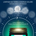 Lampada Solare da Giardino con Pannello di Ricarica, in Acciaio e Rattan, 20x20x68 cm, Nero - immagine 5
