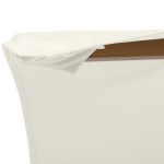 Ombrellone da Giardino 2.5x2.3 m a 6 Stecche, in Legno e Poliestere, Bianco Crema - immagine 8