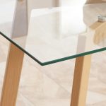 Tavolo da Pranzo Rettangolare per 4 Persone max, in Acciaio con Piano in Vetro Temperato, 120x60x76 cm - immagine 8