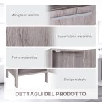 Colonna Bagno in MDF con 2 Armadietti e 2 Ripiani Aperti, 30x32x172.5 cm, color Legno - immagine 6