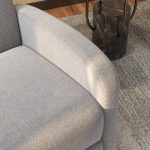 Poltrona Reclinabile 160° in Tessuto Effetto Lino con Braccioli Quadrati, 64x86x102 cm, Grigia - immagine 8