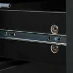 Mobiletto Multiuso Nero con 2 Cassetti e 2 Armadietti ad Apertura a Pressione, 117x36x74cm - immagine 9