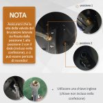 Barbecue a Gas con Coperchio, 7 Bruciatori da 20kW, Fornello Laterale e 2 Ruote, 135x50x100cm Nero - immagine 6