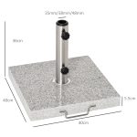 Supporto Base Per Ombrellone da Giardino in Marmo Peso 25kg 40×40×36cm - immagine 3