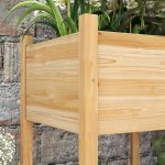 Orto Rialzato con 2 Fori di Drenaggio e Sacca in Tessuto non Tessuto, in Legno di Abete, 115x55x80 cm - immagine 9