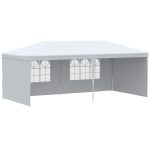 Tendone da Giardino Pieghevole per Feste ed Eventi con Pannelli Rimovibili, 5.83x2.95 m, Bianco