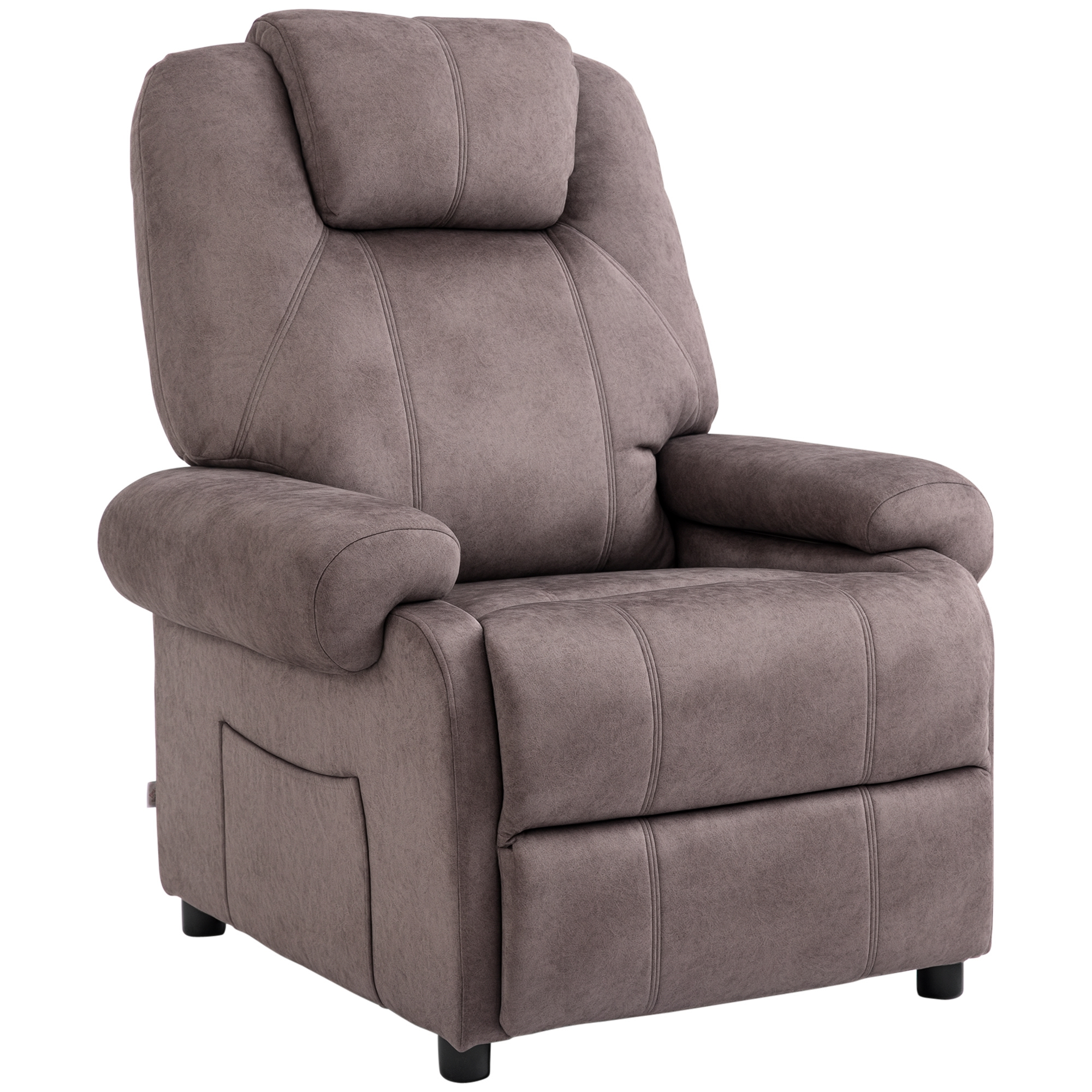 Jjo54b198133ad5b6.jpg Poltrona Relax Reclinabile Manualmente in Tessuto con Imbottitura Extra, Marrone - immagine 1