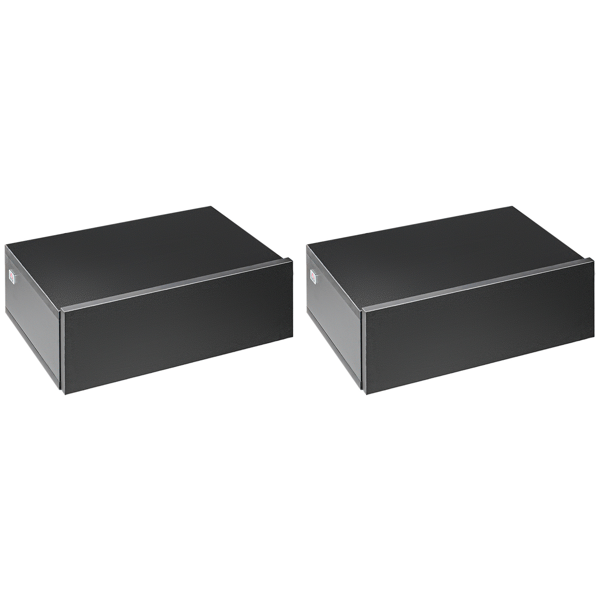 JoPdaa193b978112f.jpg Set 2 Comodini Sospesi Moderni in Legno per Camera da Letto, 40x30x15cm, Nero - immagine 1