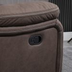 Poltrona Relax con Reclinazione Manuale e Poggiapiedi, in Microfibra e Acciaio, 97x90x96 cm, Marrone - immagine 8