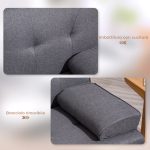 Divano Letto 3 Posti Reclinabile con 2 Braccioli Staccabili, in Tessuto Effetto Lino e Legno di Pioppo, 181x77x78 cm - immagine 6