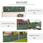 Rotolo di Siepe Artificiale per Balcone e Giardino in PE Anti-UV, Siepe Finta con Foglie Verde Scuro 300x100cm - immagine 5