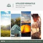 Tenda da Campeggio a Igloo con Porta a Cerniera, Zanzariera e Finestre a Rete, 206x152x110 cm, Verde - immagine 7