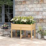 Orto Rialzato con 2 Fori di Drenaggio e Sacca in Tessuto non Tessuto, in Legno di Abete, 115x55x80 cm - immagine 2