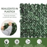 Rotolo di Siepe Artificiale per Balcone e Giardino in PE Anti-UV, Siepe Finta con Foglie Verde Scuro 300x100cm - immagine 4