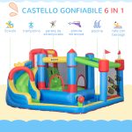 Castello Gonfiabile per Bambini con Scivolo, Trampolino e Piscina, 390x300x197cm - immagine 4