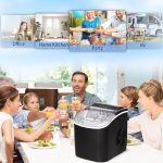 Macchina del Ghiaccio da 9 Cubetti in 6-12 Minuti con Cestello e Paletta Inclusi, 23.8x30.5x29 cm, Nero - immagine 8