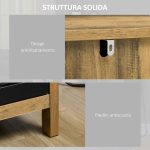 Credenza Moderna a 2 Ante in Vetro e legno, 60x35x120cm, Marrone - immagine 7