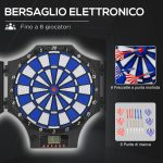 Bersaglio Freccette Elettronico in PP con 6 Freccette e Monitor LCD, 83x45x4 cm, Rosso e Nero - immagine 4